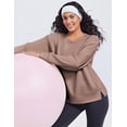 thumbnail image 4 of Pinspark Soft Crewneck Sweatshirt for Women Pullover Long Sleeve Lightweight Yoga Loose Fit Sweatshirts Casual Dropped Shoulder Fall 2025, 4 of 8