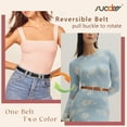 thumbnail image 2 of Women Reversible Leather Belt with Rotating Pin Buckle for Jeans Pants Dresses, 2 of 6