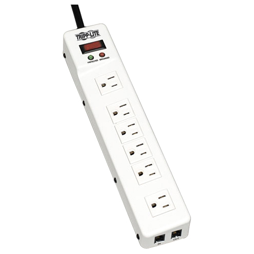 Tripp Lite Surge Protector Power Strip 120V RJ11 RT Angle 6 Outlet