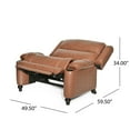 thumbnail image 4 of GDF Studio Upham Contemporary Faux Leather Oversized Pushback Recliner, Cognac Brown and Espresso, 4 of 12