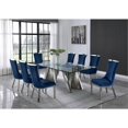 thumbnail image 4 of Clear Glass 9pc Dining Set with Silver Stainless Steel and 8 Chairs, 4 of 4