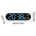 thumbnail image 3 of YOHAVEN Large Digital Wall Clock 13.7" with Date Temperature Auto DST Night Light Remote Control, RGB LED Display Alarm Clock for Bedroom Living Room Office Gym Kitchen Decor, 3 of 8