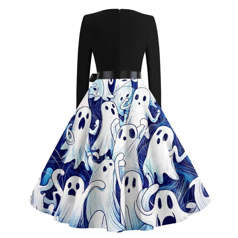 ghost party dresses Ghost Print Sleeveless Cocktail Dress