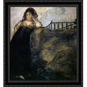 Leocadia 28x32 Large Black Ornate Wood Framed Canvas Art by Francisco Goya