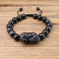 thumbnail image 3 of COAI Pixiu Pi Yao Fengshui Amulet Rainbow Obsidian Stone Bracelet 10mm, 3 of 4