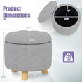 thumbnail image 4 of Costway Upholstered Round Ottoman Cushioned Storage Footstool with Solid Rubber Feet Grey, 4 of 10