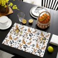 thumbnail image 4 of Corgi Dog and Footprints Summer Placemats Table Placemats Set Of 4-Linen Kitchen Washable Placemats Table Mats 11.8"x17.7"Non-Slip Heat Resistant, 4 of 6