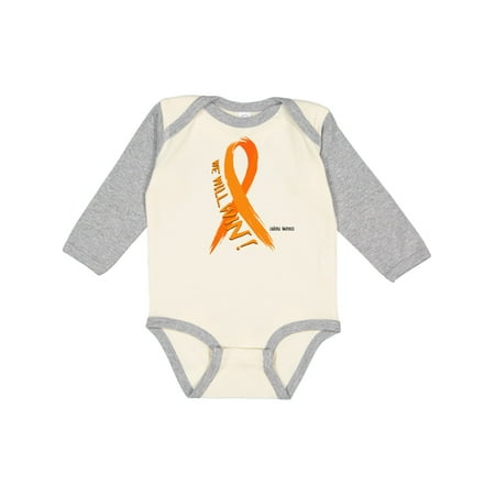 

Inktastic We Will Win Against Leukemia Ribbon Boys or Girls Long Sleeve Baby Bodysuit