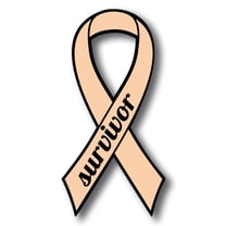 Magnet Me Up Support Uterine Cancer Survivor Peach Ribbon Magnet Decal, 3.5x7 In, Vinyl Automotive Magnet