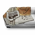 thumbnail image 3 of 70s Party Soft Flannel Fleece Blanket, Retro Party Themed Artwork Old Radio Cocktails Floral Details Print, Cozy Plush for Indoor and Outdoor Use, 50" x 70", Orange Dark Brown Beige, by Ambesonne, 3 of 6