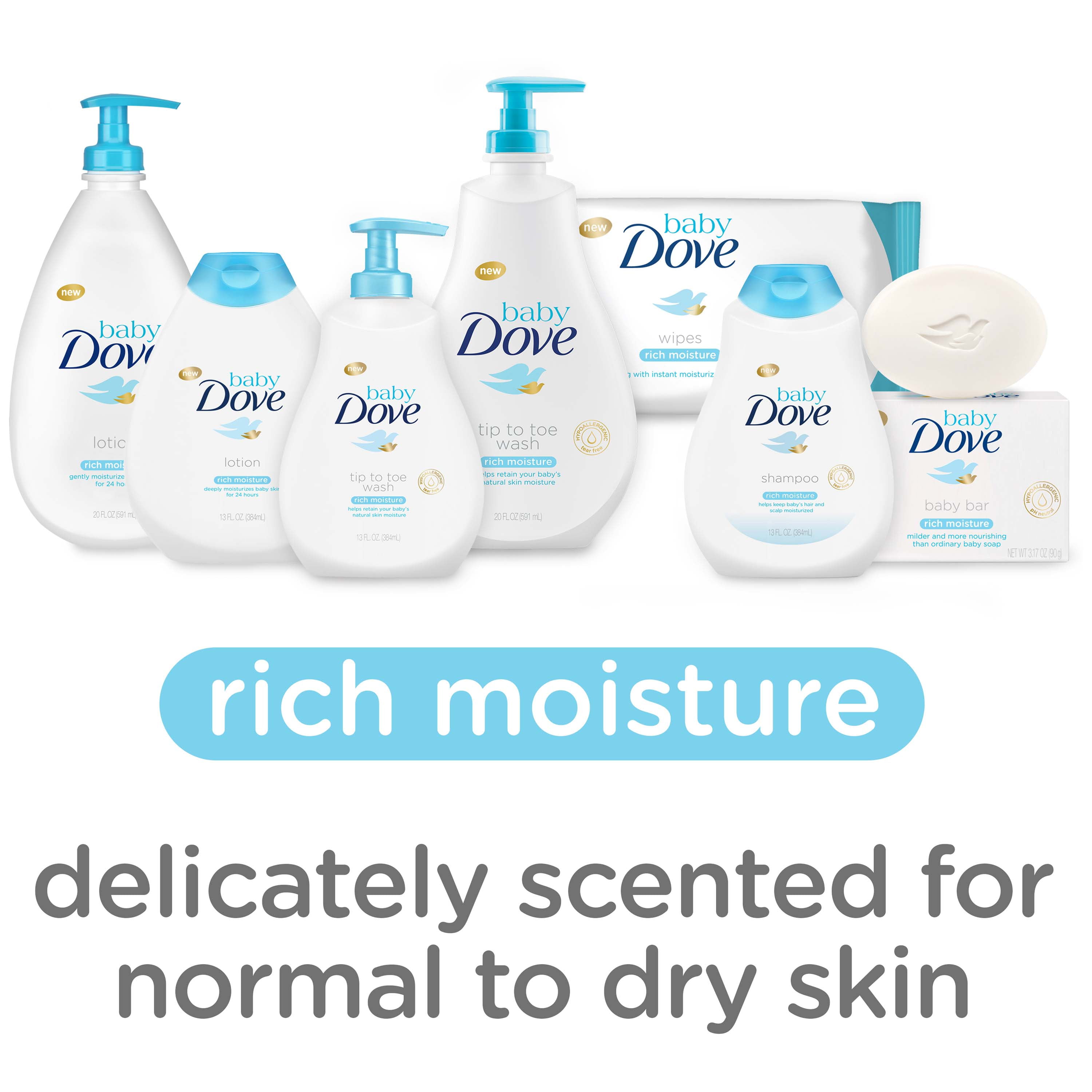 Baby Dove Tip To Toe Wash 3 x 13 oz. - Rich Moisture