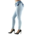 thumbnail image 4 of Fashion2Love Women's Juniors Colombian Design Butt Lift Push Up Mid Waist Skinny Jeans, 4 of 8