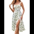 thumbnail image 3 of Vestido Midi con Corsé, Aberturas Fluidas y Cordones para Mujer, Vestido Informal de Verano de Corte A para Fiesta de Té. Verde M, 3 of 7