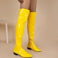 thumbnail image 6 of Babysbule Women's Boots Fashion Fall/Winter Candy Low Heel Patent Leather Side Zip Tall Over-the-Knee Boots, 6 of 9
