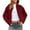 Wine, variant on Hueook Women Jacket Womens Cropped Pea Coats Zip Up Short Casual Jackets Barn Fall Outerwear with Pockets Brown S