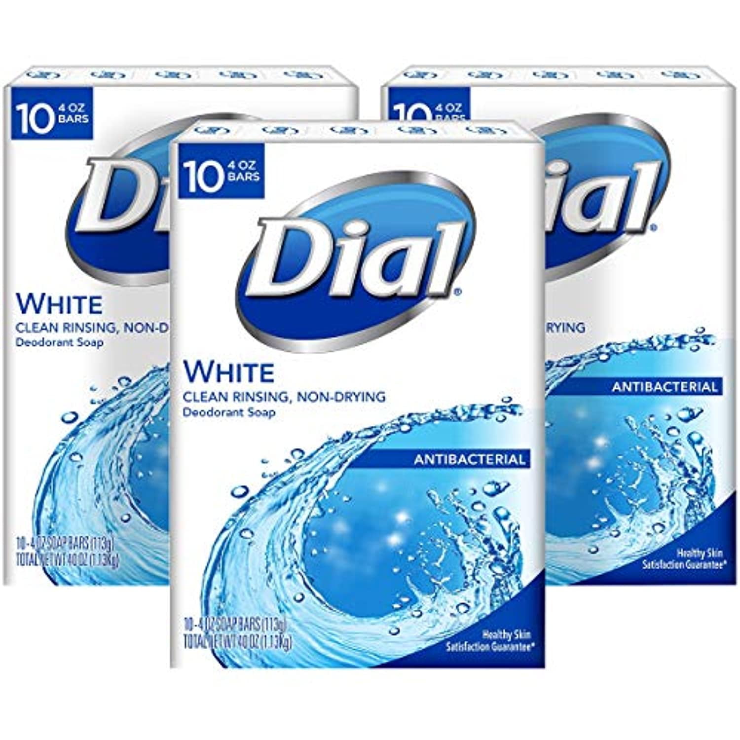 Dial Antibacterial Bar Soap, White, 30 Count