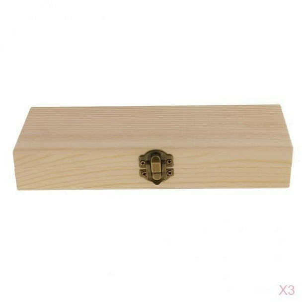 Caja De Madera Para Almacenamiento De Joyas Sin Terminar De 3 Piezas Para Manualidades De Bricolaje 20,7x7x3,8 Cm
