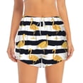 thumbnail image 4 of Lsque Gold Flamingo Printed Women's Running Shorts with Liner Pockets,Elastic Quick Dry Workout Athletic Gym Yoga Shorts,Womens High Waist Shorts-XX-Large, 4 of 9