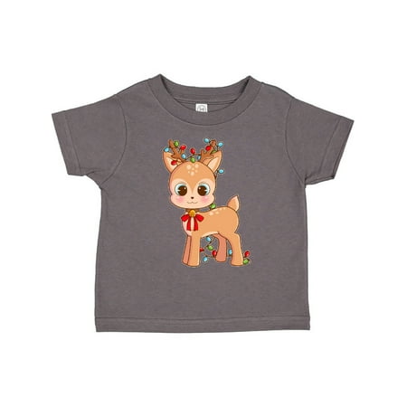 

Inktastic Cute Christmas Reindeer with Christmas Lights Gift Toddler Boy or Toddler Girl T-Shirt