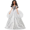 thumbnail image 1 of Barbie Signature 2021 Holiday Doll (12-inch, Brunette Hair) in Silver Gown, with Doll Stand and Certificate of Authenticity, Gift for 6 Year Olds and Up Barbie -, 1 of 6