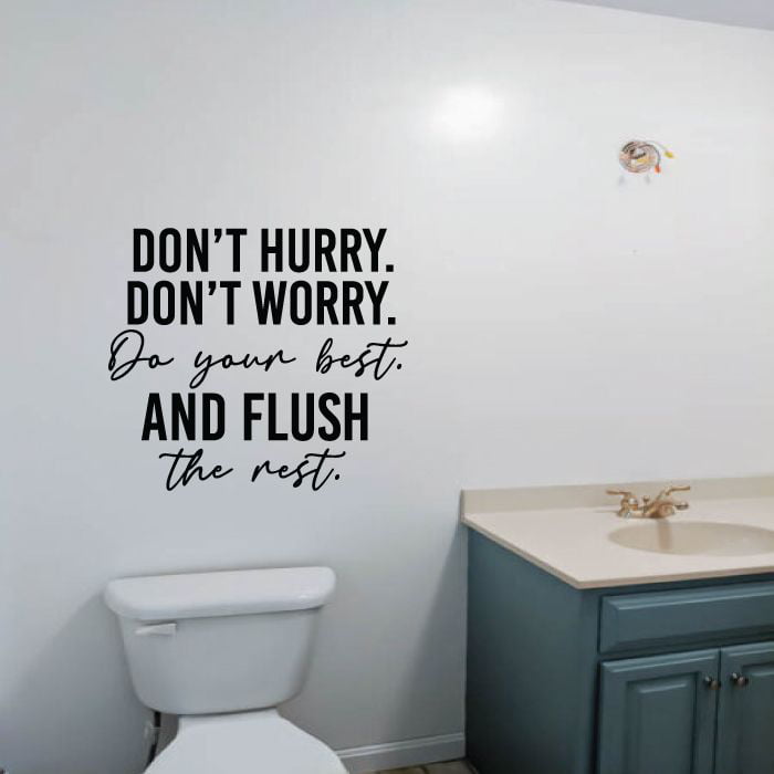 Toilet Stickers Funny Bathroom Vinyl Quote Home Art Mural Removable 