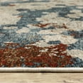 thumbnail image 5 of HomeRoots 575417 3 x 5 ft. Abstract Rectangle Area Rug with Fringe, Beige, Teal & Rust, 5 of 5