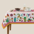 thumbnail image 4 of Colorful Mexico Square Table Cloth - Mexican Floral Tablecloth Cactus Stripes Lines Native Art Table Cover for Kitchen Party Picnic Dining Decor, 4 of 8
