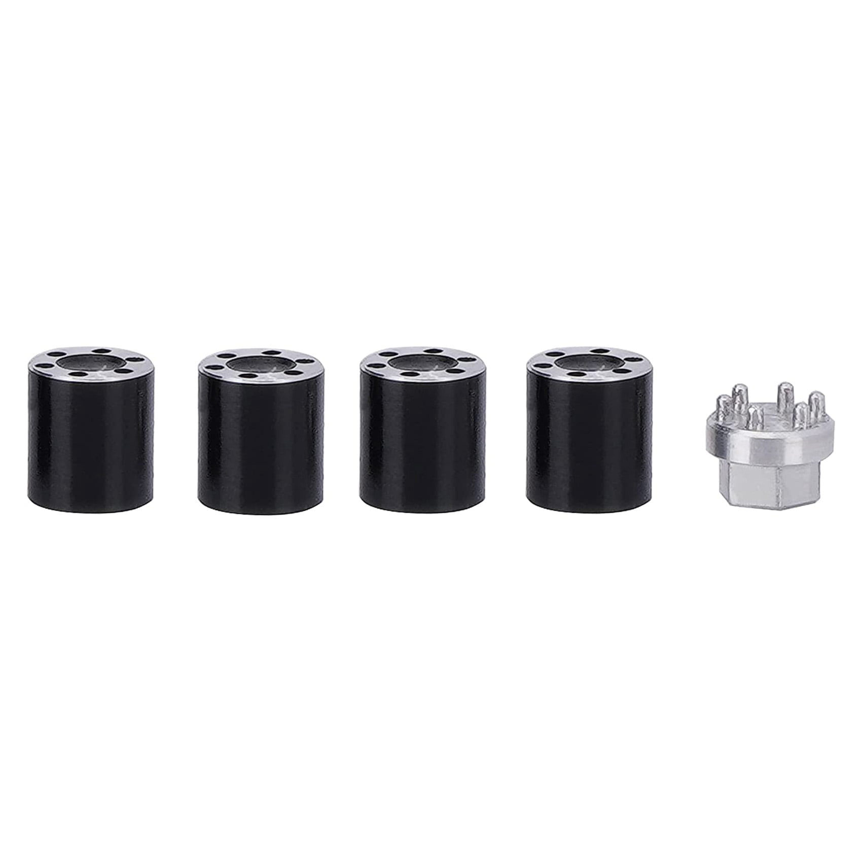 YeBetter 4PCS Aluminum M2 Center Lock Nut Metal Wheel Caps Lug Nuts for Axial SCX24 AXI90081 AXI00004 C10 1/24 RC Car Black 