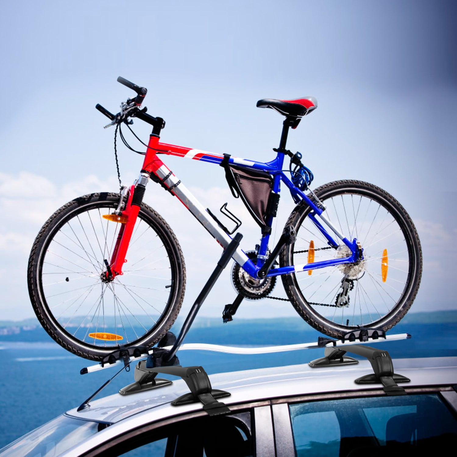 Universal Car Roof Rack Cross Bar, Imountek 43.3in Aluminum Alloy Crossbar with Anti-Theft Lock for Bike Kayak Cargo Luggage, 2 Pieces