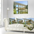 thumbnail image 2 of Designart Roman Aqueduct Bridge in France - Bridge Throw Pillow - 18x18, 2 of 4