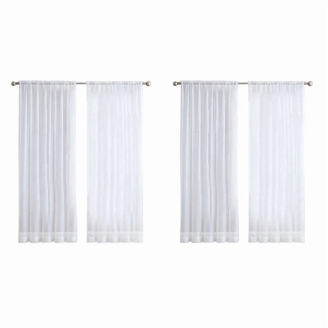 Cortinas transparentes blancas de 8 paneles, cortinas de de para tratamiento de ventana