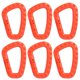 thumbnail image 1 of 5Uds. Paquete De 6 Anillos En D De Gancho De Plástico Para Acampar, Pescar, Recreación Al Aire Libre, Color Naranja, 1 of 5