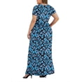 thumbnail image 4 of Aiyino Women Plus Size V Neck Long Sleeve Casual Evening Dress, Comfortable Elegant Party Maxi Dress，Flowers Bloom 3XL, 4 of 7