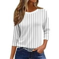thumbnail image 2 of GceSteap Womens 3/4 Length Tee Shirts Work Solid Color Round Neck Tops Fashion Three Quarter Length Tunics Dressy Elbow Teen Girls Shirts Casual Blouses White L, 2 of 5