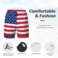 thumbnail image 3 of Mens Love America Swimming Trunks with Compression Liner Beach Quick Dry Swim Shorts, 3 of 6