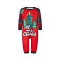 thumbnail image 2 of Family Matching Christmas Pajamas, Baby Romper/Letter Christmas Tree Dinosaur Print Long Sleeve Tops Plaid Pants Sleepwear Set, 2 of 9