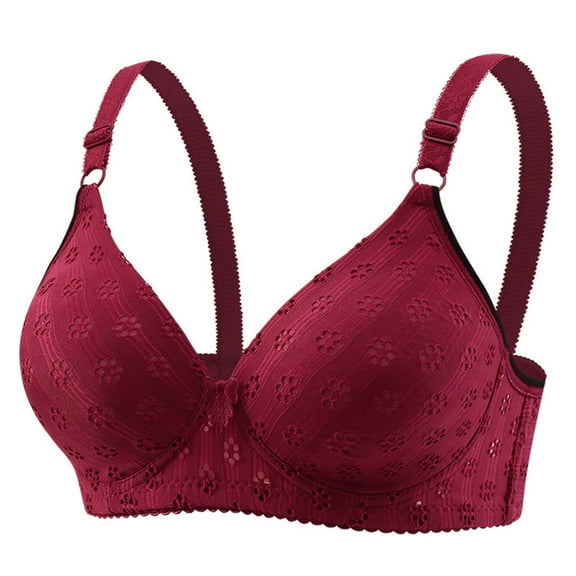 AINIYS Thin Fabric Bralettes Soft Cup Bra Wireless Secure Fit Bra for Women Bralette Breathable Everyday Bras Wine 42/95B