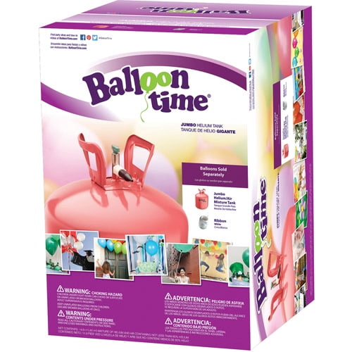 Balloon Time 12in Jumbo Helium Tank, Includes Ribbon (Balloons Not