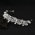 thumbnail image 5 of Zhuge Tiara de boda para novia, diadema de princesa, corona de novia, joyería para el cabello con diamantes de imitación de cristal, decoración para novia, cumpleaños, graduación, boda (plateada), 5 of 5