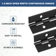 thumbnail image 4 of 10x1.2 Inch Piano Hinge, 12 Pcs Continuous Hinge with Holes for Piano Gate Door Wooden Storage Box Cabinet Boat, Black, 4 of 7