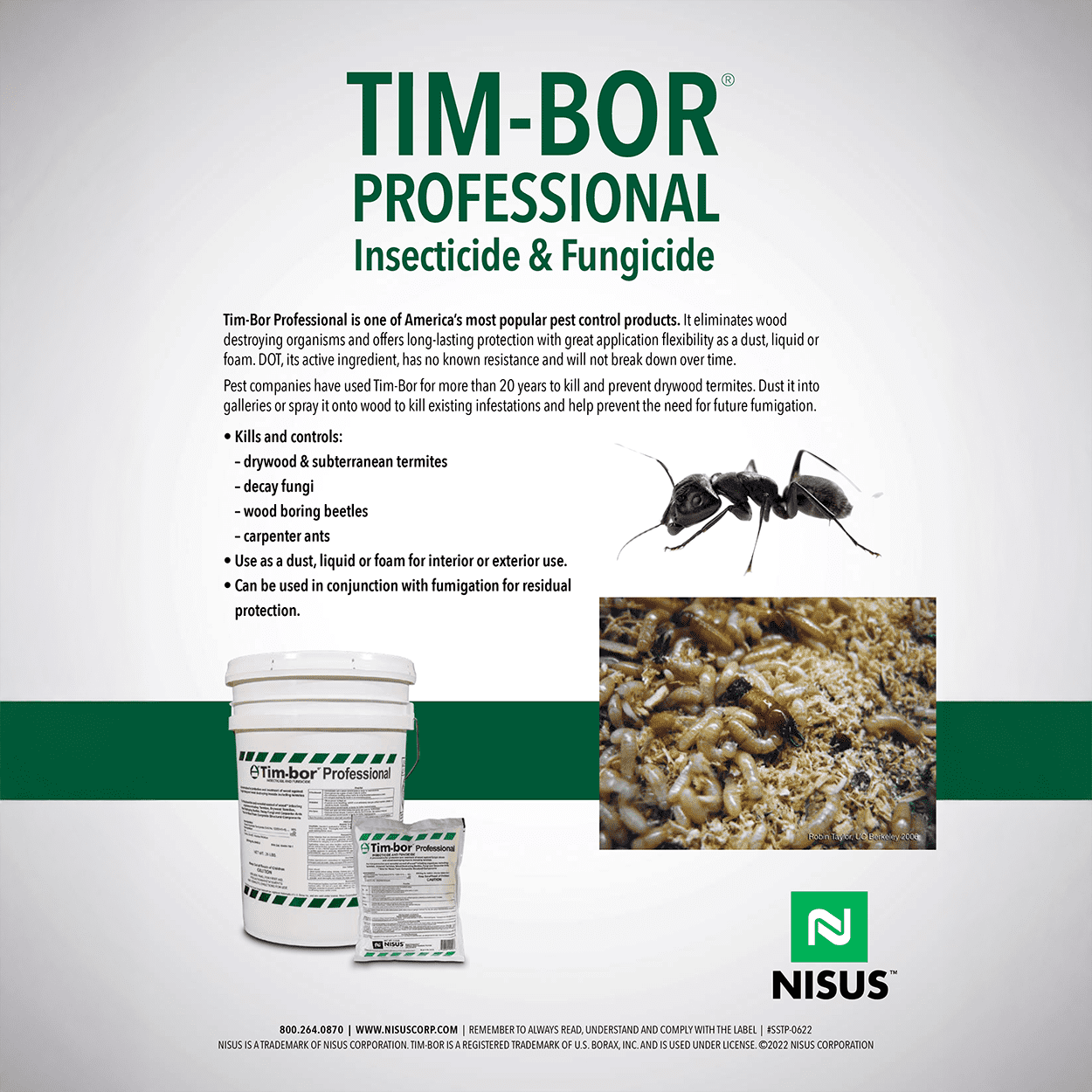 Tim-Bor Professional Insecticide/Fungicide Dust - 25 lb Bucket by Nisus Corporation