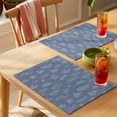 thumbnail image 4 of Blue Grey Botanical Placemats Set of 2 Farmhouse Summer Floral Leaves Place Mats Indoor Wipeable Table Mats Washable Cloth Dining Table Placemats for Kitchen Holiday Party Home Decor 13x19 Inch, 4 of 9