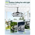 thumbnail image 5 of Lokivas 24" Waterproof Outdoor Gazebo Ceiling Fan with Light, Quiet 6 Speeds, APP & Remote Control, IP65 Plug-in Caged Fan with Hanging Hook, 3CCT Dimmable for Patio Pergola, 5 of 8