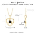thumbnail image 4 of Rosec Jewels Minimal Black Onyx Gold Heart Necklace For Women, 14K Yellow Gold, 4 of 7