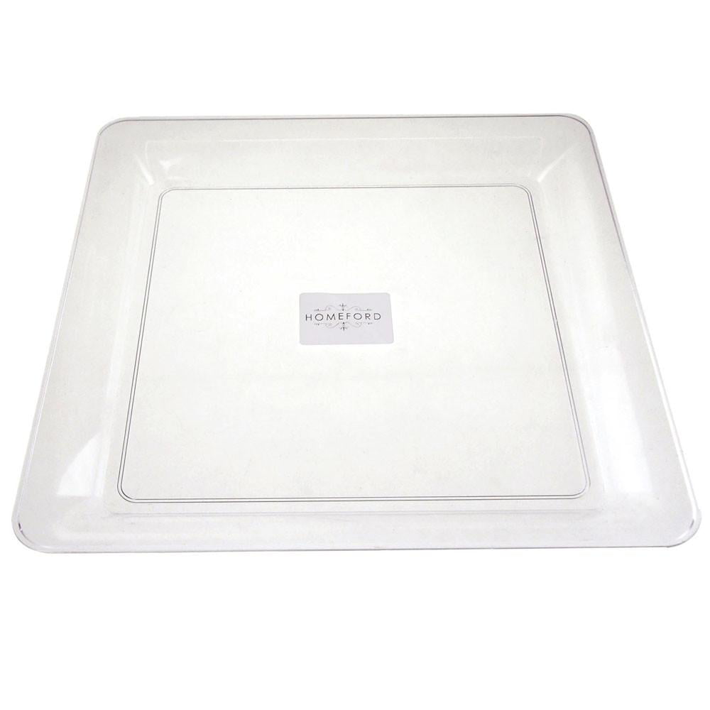 3mm Thick 30cm x 40cm 12"x16" Rectangle Flat Serving Tray Clear Acrylic 