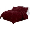 Chezmoi Collection Sydney 7Piece Pintuck Comforter Set, California King, Burgundy