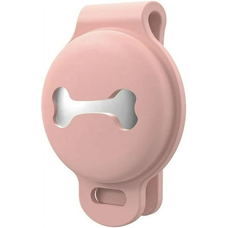 HOOND Case for AirTag Dog Collar Holder |Flexible Silicone AirTag Dog |Dog Collar Tag Holder for Cats & Dogs |AirTag Holder for Dog Collar |Lightweight Portable AirTag Pet Collar with 4 Colors (Pink)