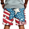 thumbnail image 4 of JULMCOMO American Flag Men's Shorts Drawstring Red White Blue Loose Stars Stripes Summer Shorts for Independence Day with Pockets Royal Blue S, 4 of 6