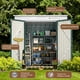 thumbnail image 5 of 6x4 FT Cobertizo de Almacenamiento Exterior Metálico, con Puertas Dobles con Cerradura y 2 Ventanas de Ventilación Blancas para Herramientas de Jardín, Patio y Trasero, Verde, 5 of 8