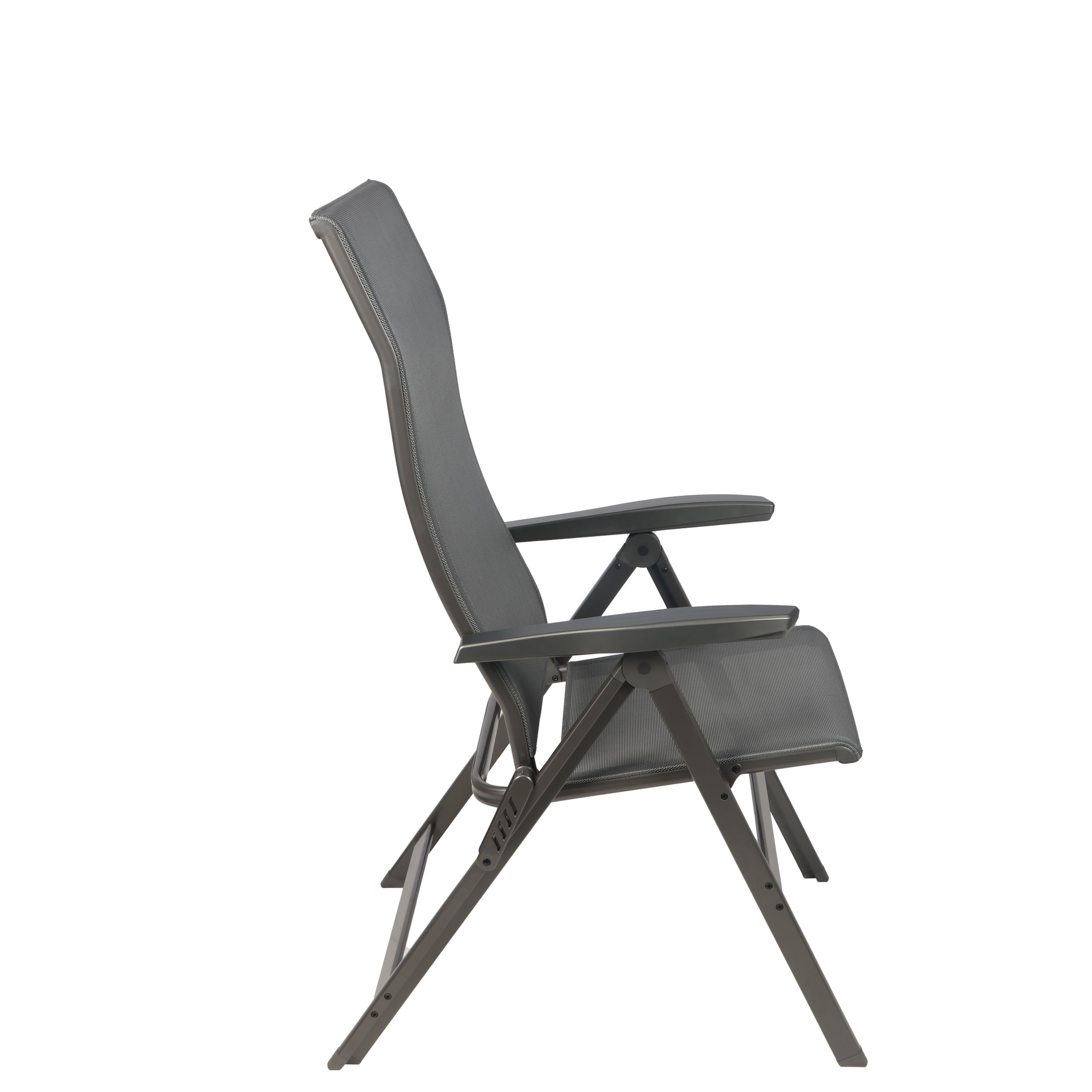 Ozark Trail Deluxe Folding Camping Recliner Chair, Gray, Outdoor Patios and Decks